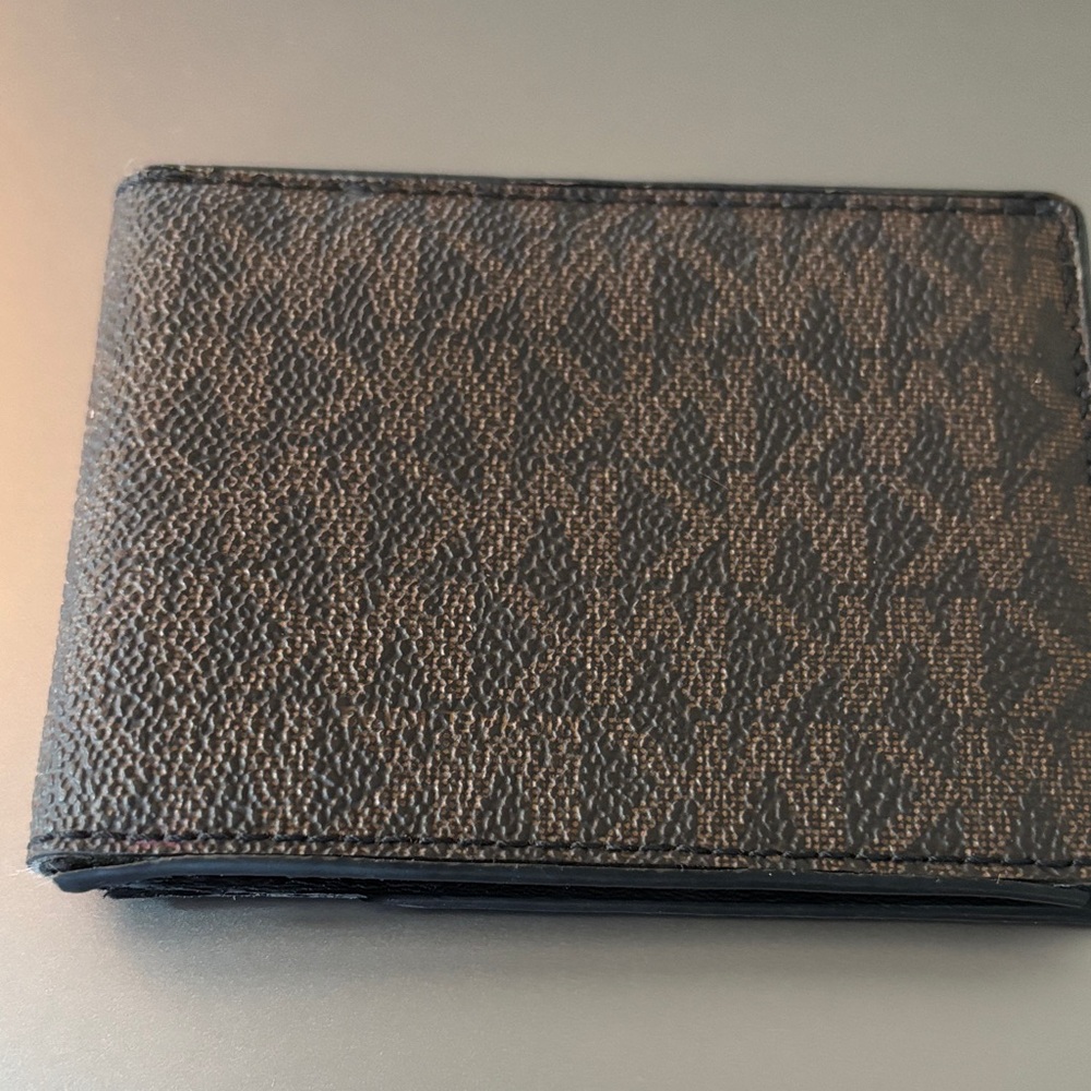Michael Kors Monogram Brown and Black Card Holder